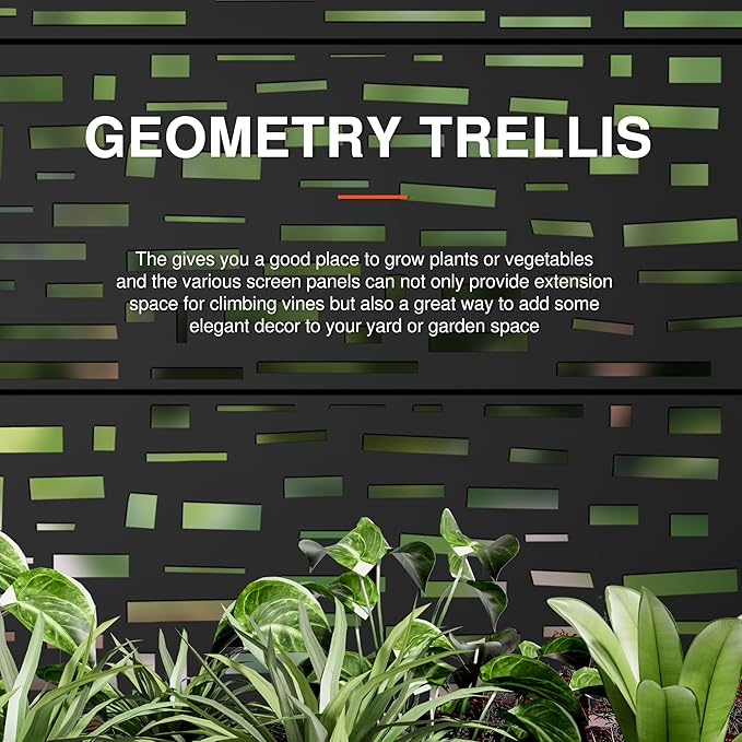 Casaphoria Metal Raised Garden Bed with Trellis and Wheels, 72"x47"x16" Planter Box for Climbing Plants, Vegetables & Vines, Features Drainage Holes and Privacy Screen (Black-Gerald)