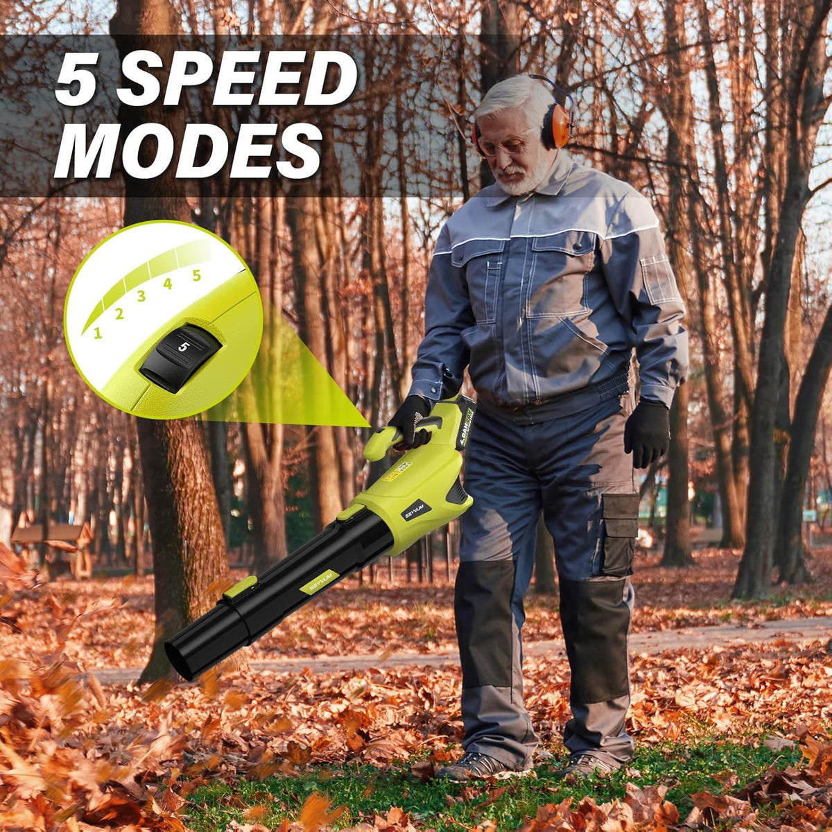 SEYVUM 20V String Trimmer and Leaf Blower Combo Kit, 12-inch Cordless Weed Trimmer with 6 Pcs Grass Cutter Spool Line, 500 CFM Electric Leaf Blower for Lawn Care with 2 X 4.0Ah Battery and Charger
