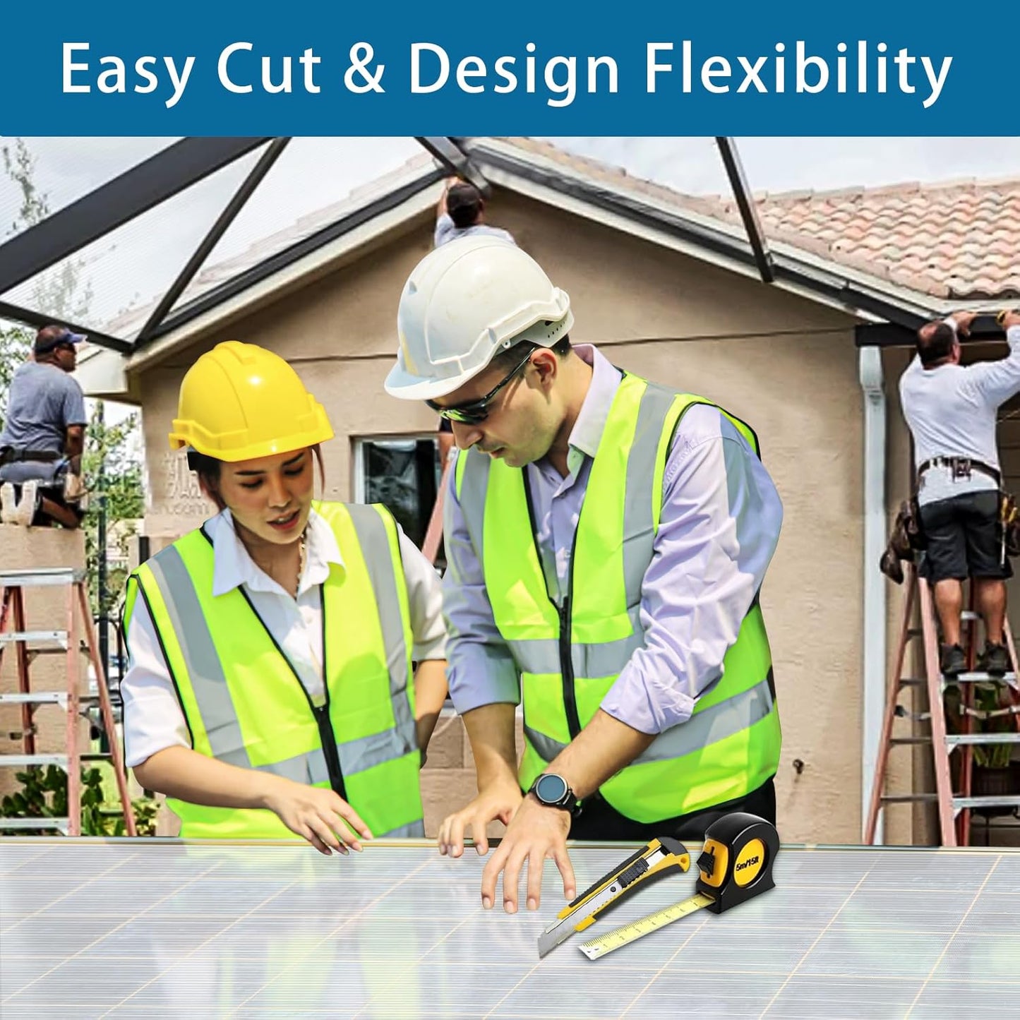 6 Pcs Polycarbonate Greenhouse Panels Waterproof UV Protected Polycarbonate Double Layer Polycarbonate Panels Sheet Corrugated Plastic for Greenhouse, Outdoor, Plant Stand Roof, clear