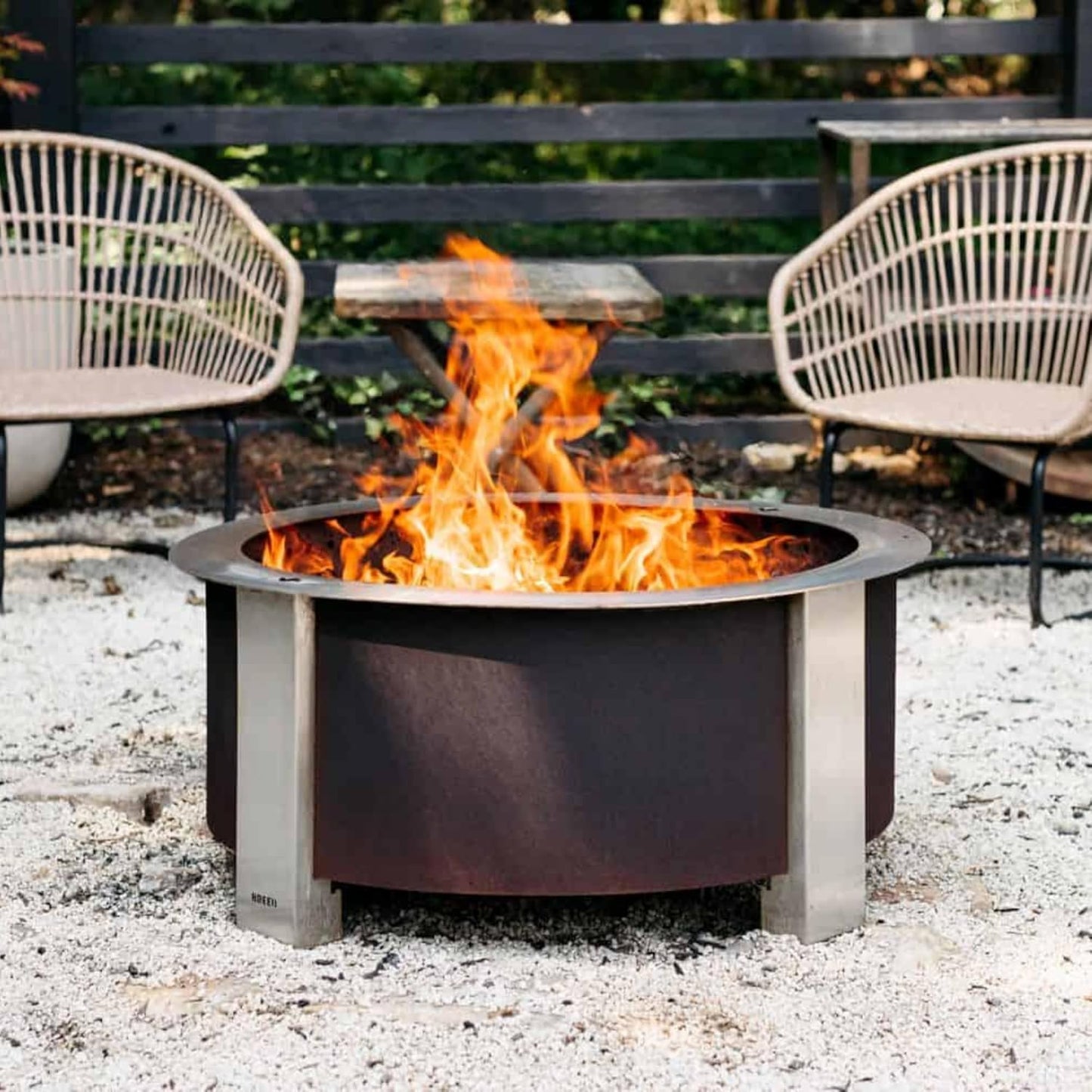 Breeo Smokeless Fire Pit (X Series 30, Corten Steel) | 34.5 inch Smokeless Firepit for Outside | 94 Pounds | Ideal for Families Compatible with Wide Range of Breeo Accessories