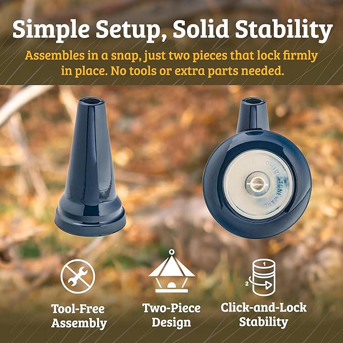 Birds Choice Ohio Stoneware Bird Bath | Pedestal Bird Bath, Stable Locking Top | Weather-Resistant Ceramic Clay, Glazed Finish | Outdoor Garden & Patio Decor | 22" H x 17" D, Gray