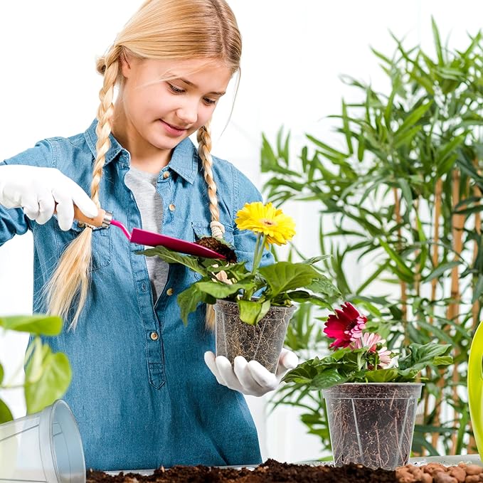 3.9-9.4 Inch Big Size Clear Nursery Pots with Drainage, 6 Sizes 10 Packs Nursery Garden Pots with 10 Plant Labels for Seedling Plants, Nursery Pots Variety for Indoor Outdoor Seed Starter Flower Pots