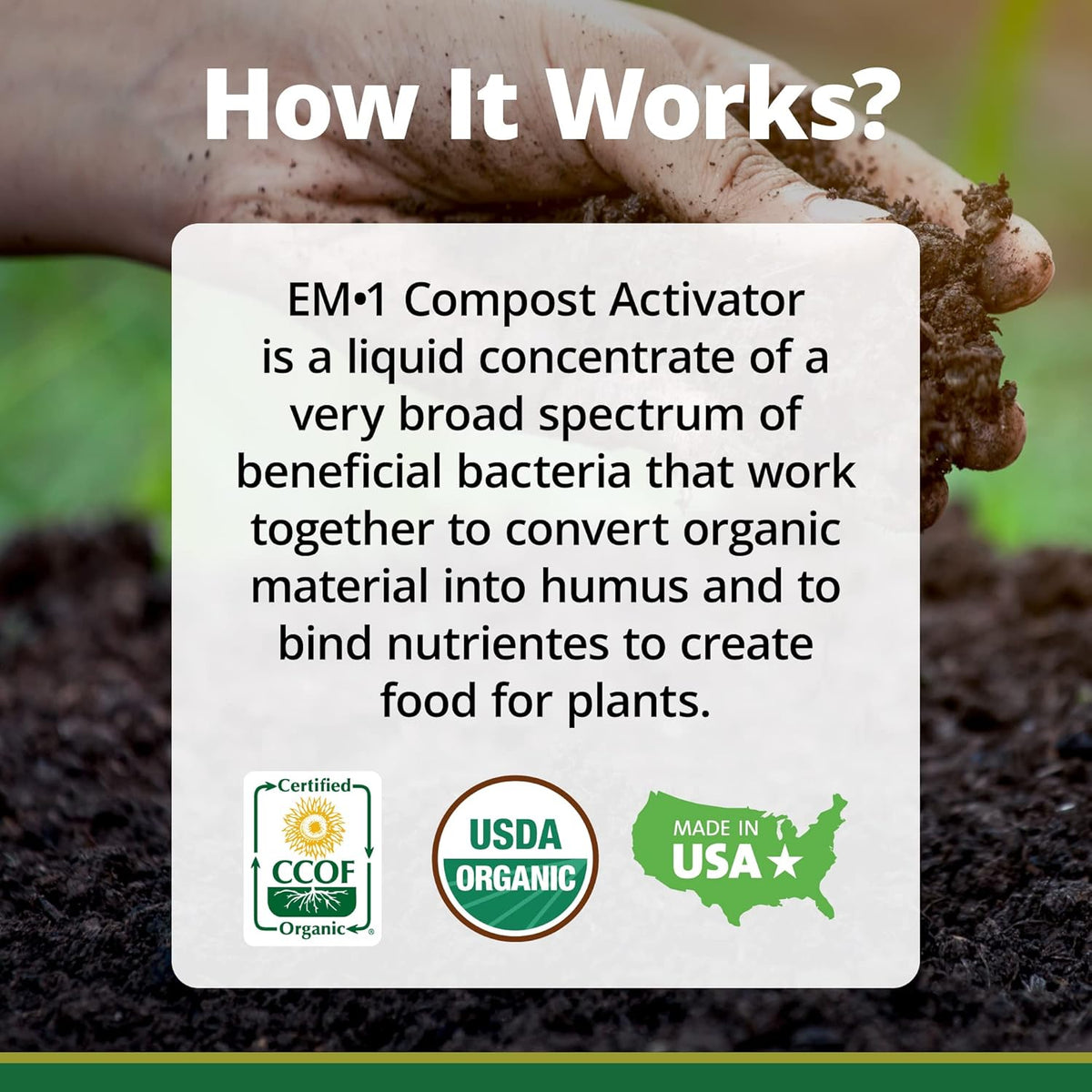 TeraGanix Compost Accelerator (1 Bottle = 22 Gallons), Reduce Odors, Liquid Compost Starter Concentrate, Reduce Composting Time, USDA Organic, 1 Quart (32 fl oz)