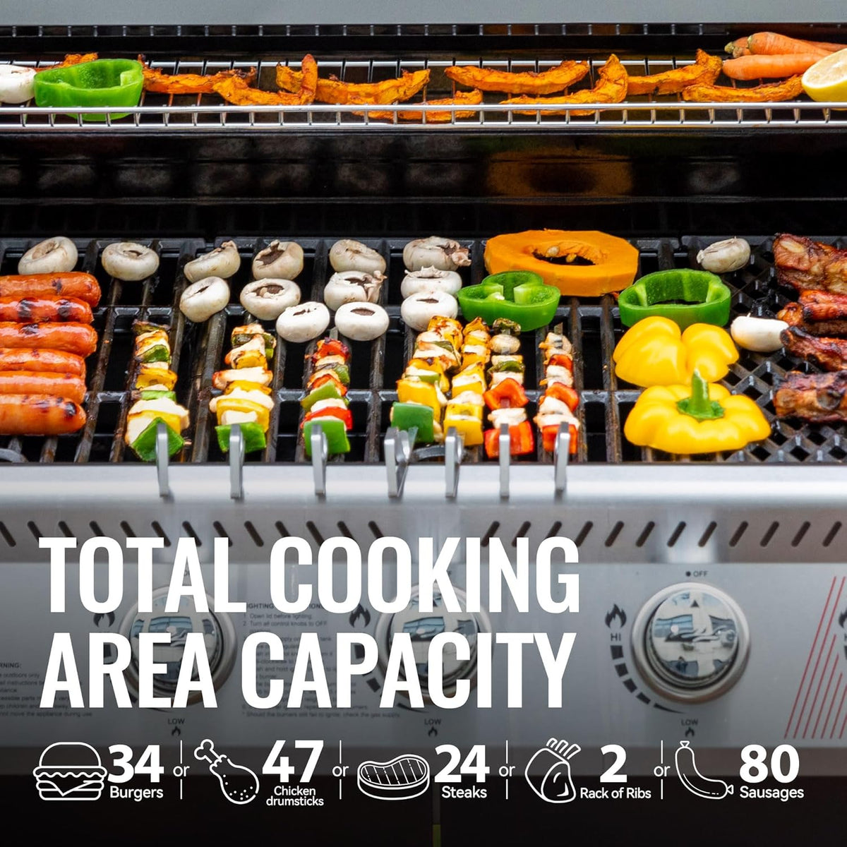Royal Gourmet 5-Burner Propane Gas Grill with Side Burner, Stainless Steel Barbeque Grills, Silver, GA5404S
