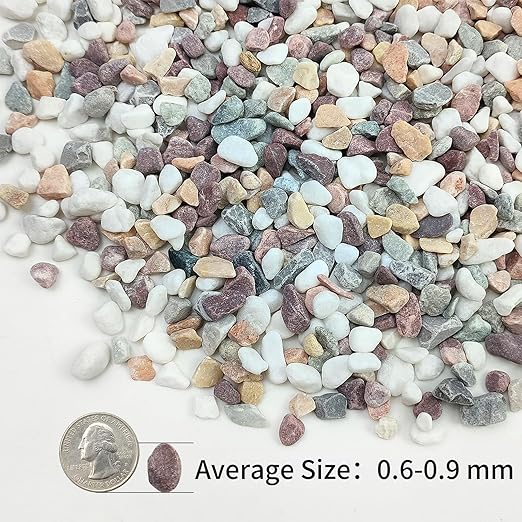 10lbs Mixed Color Pebbles for Landscaping, 3/8inch Small Rocks for Succulent Cactus Planters, Natural Polished Pebbles, River Rocks for Plants, Vases, Garden