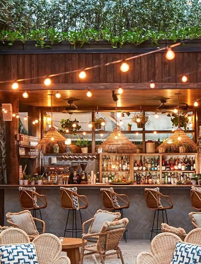 Brightown Outdoor String Lights, 25 Ft Globe Patio Lights with 25 Edison Glass Bulbs, UL Listed Waterproof Hanging Outside Lights for Backyard Balcony Party Decor, Not Connectable, 2 Pack