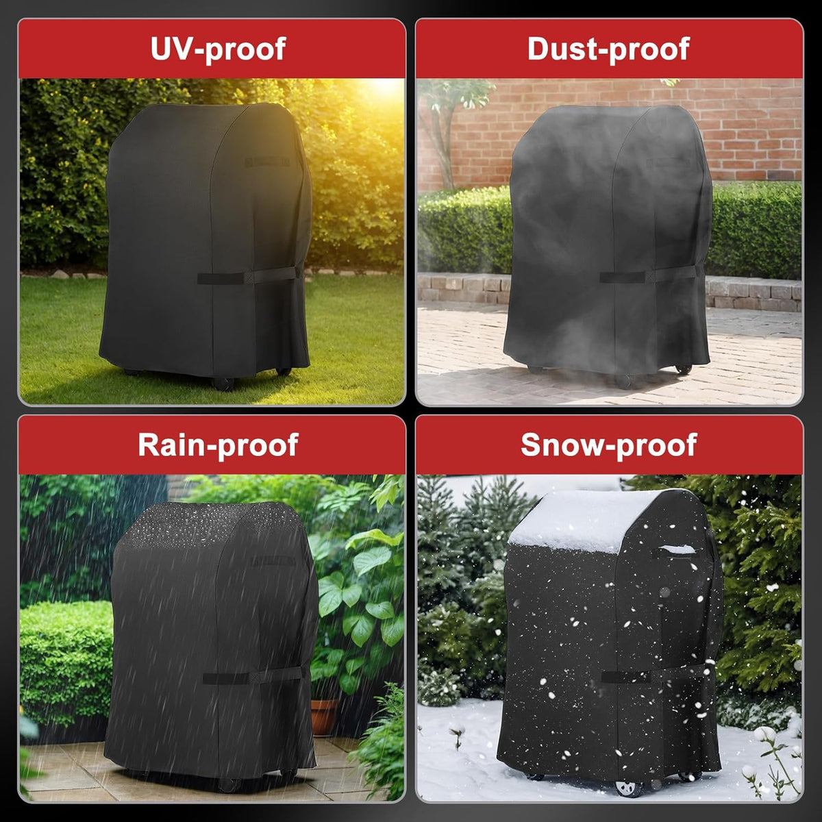 LBTING Grill Cover, 40-inch Heavy Duty 300D Oxford Waterproof Windproof UV Resistant BBQ Gas Grill Cover for Outdoor Barbecue Fit Most Brands Weber, Brinkmann, Char Broil, Holland