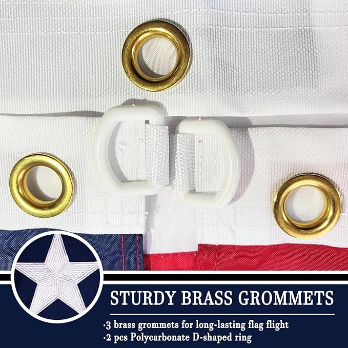 AZCOVER American Flag 5x8 FT Us Flag for Outside Heavy Duty Nylon American Flags for Outdoor with Embroidered Stars Sewn Stipes and Brass Grommets All Weather Lasting United States Flag