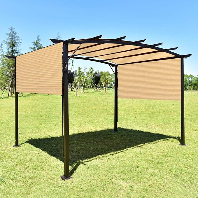 Eden's Decor Straight Flat-Edged Sun Shade Sail Rectangular 16' x 17' Beige UV-Blocking Outdoor Canopy Fabric Cloth Awning for Pergola Patio Garden Backyard Custom Size