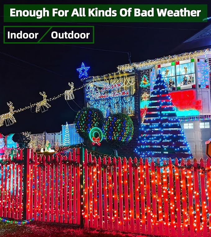 750 LED 246FT Christmas Lights Outdoor, Super Long Waterproof Christmas String Lights with 8 Modes, Christmas Tree Lights with Timer Memory for Fence Garden Xmas Wedding Party Decor Red