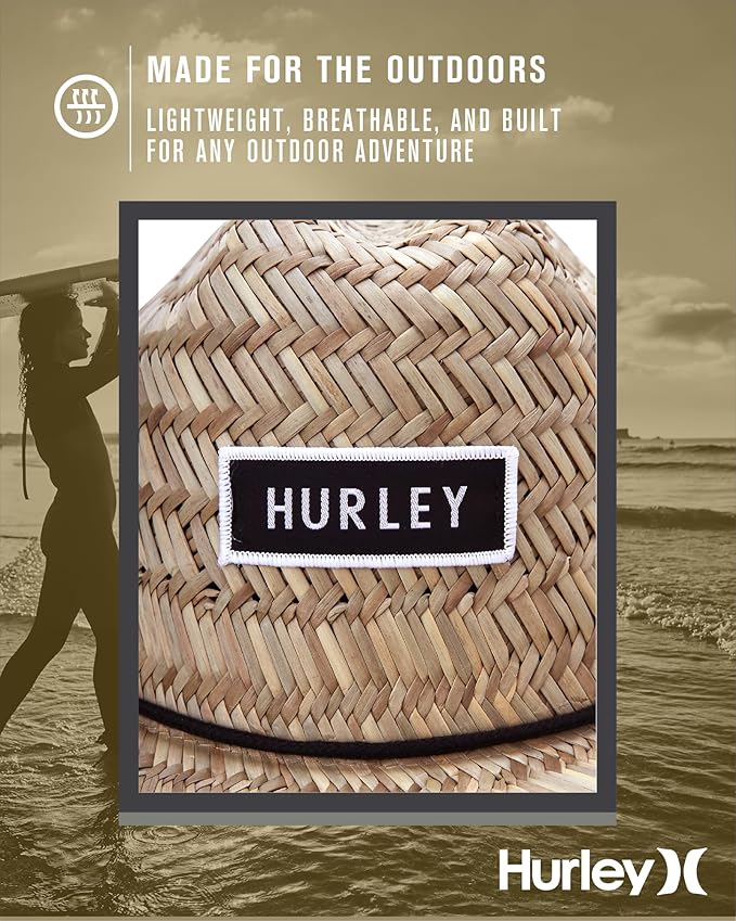 Hurley Men's Straw Hat - Bayside Lifeguard Straw Sun Hat