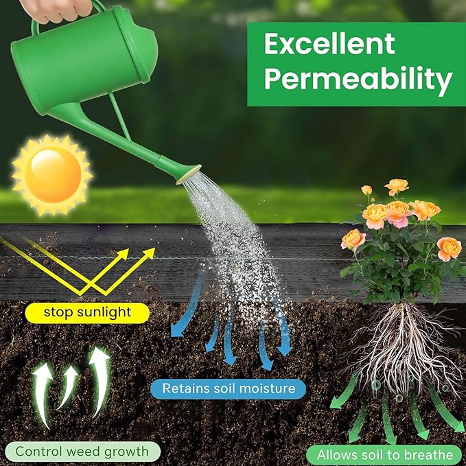 6FT X 180 FT Weed Barrier Landscape Fabric Heavy Duty,3.2 OZ Premium Garden Weed Blocker Fabric for Weed Control, Plastic Ground Cover with Woven Weed Cloth,Durable Landscaping Fabric