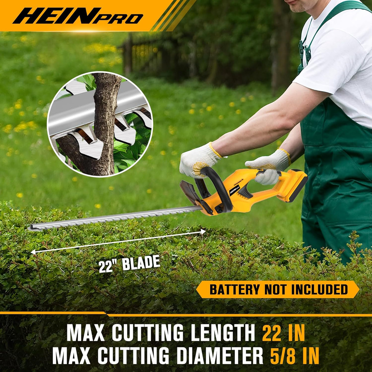 Cordless Hedge Trimmer 22-Inch Compatible with DEWALT 20V MAX Battery, Electric Hedge Trimmer Cordless, Bush Trimmers for Garden, Battery Powered Hedge Trimmers (Tool Only)