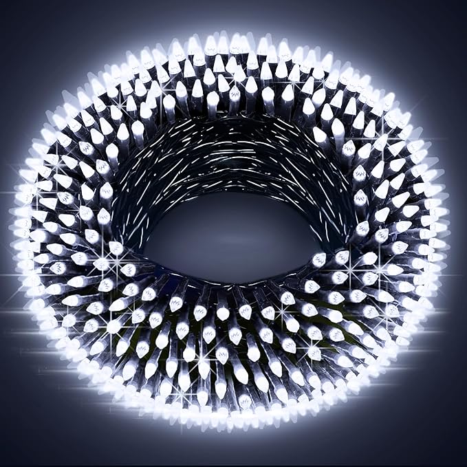 66FT Christmas Decorative Lights, Connectable 200 LED Green Wire Fairy String Lights Plug in, 8 Lighting Modes LED String Lights, for Indoor Outdoor Xmas Tree Wedding Party Decoration Cool White