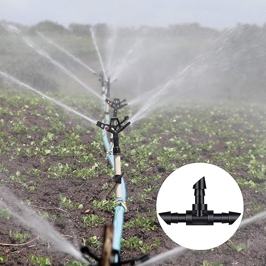 200 Pieces Drip Irrigation Fittings Kit for 1/4 Inch Tubing, 50 Straight Barbs, 50 Tees, 50 Elbows, 50 4-Way Couplings, Barbed Connectors with Plastic Box for Garden Lawn Drip, Sprinkler Systems,Black