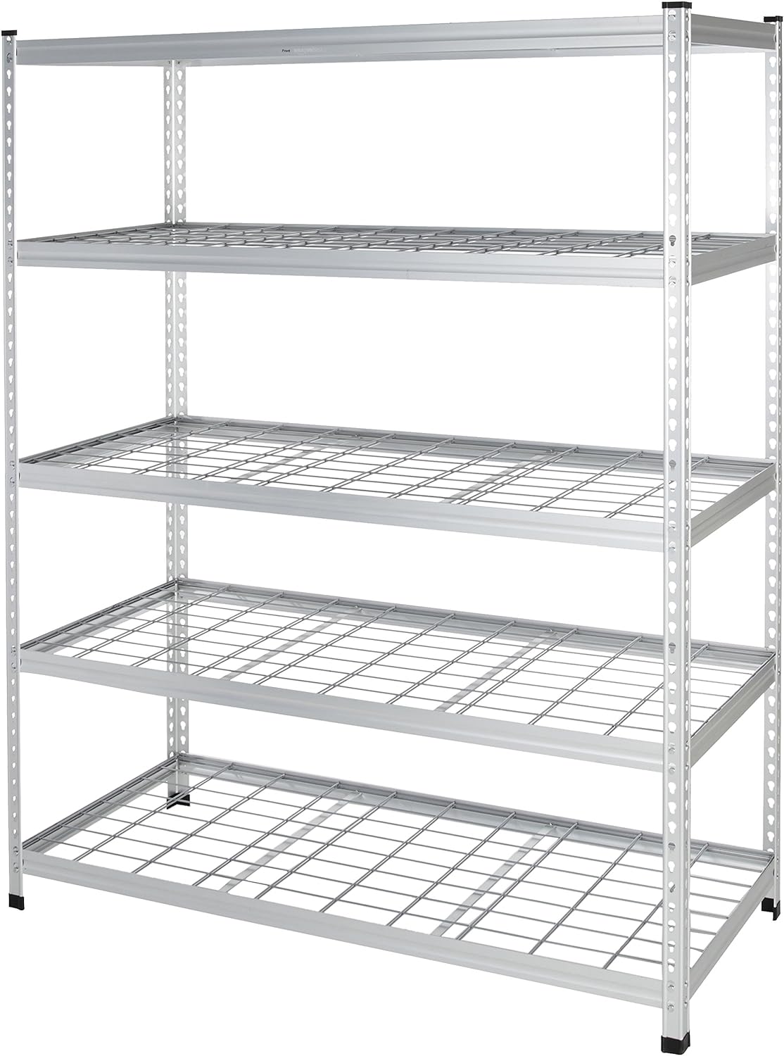 Amazon Basics 4000IBS Heavy Duty Adjustable Storage Shelving Unit, 5 Shelf, High-Grade Aluminum, Silver, 60 x 24 x 78 Inch