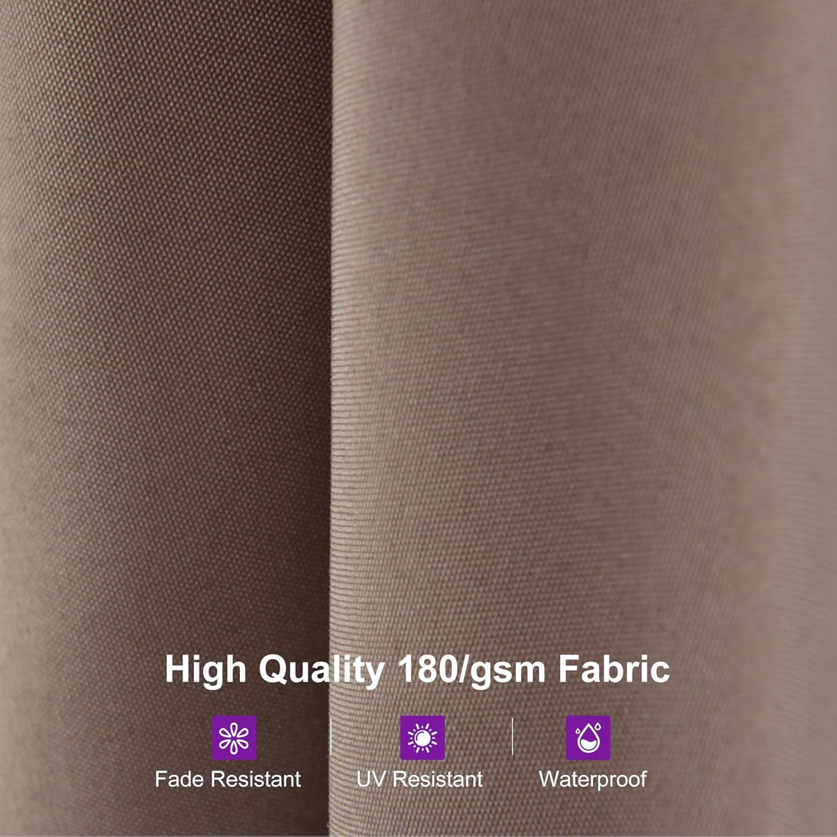 PURPLE LEAF 14ft Patio Market Umbrella Outdoor Double-Sided Umbrella with Base and Crank Rectangle Table Umbrella for Pool Deck Garden, Taupe