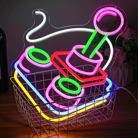 Alkkign Gamer Neon Sign for Wall Decor Game Controller Neon Signs Gaming Neon Light for Gamer Room Decor Game LED Sign for Teen Boys Room Gaming Room Decoration