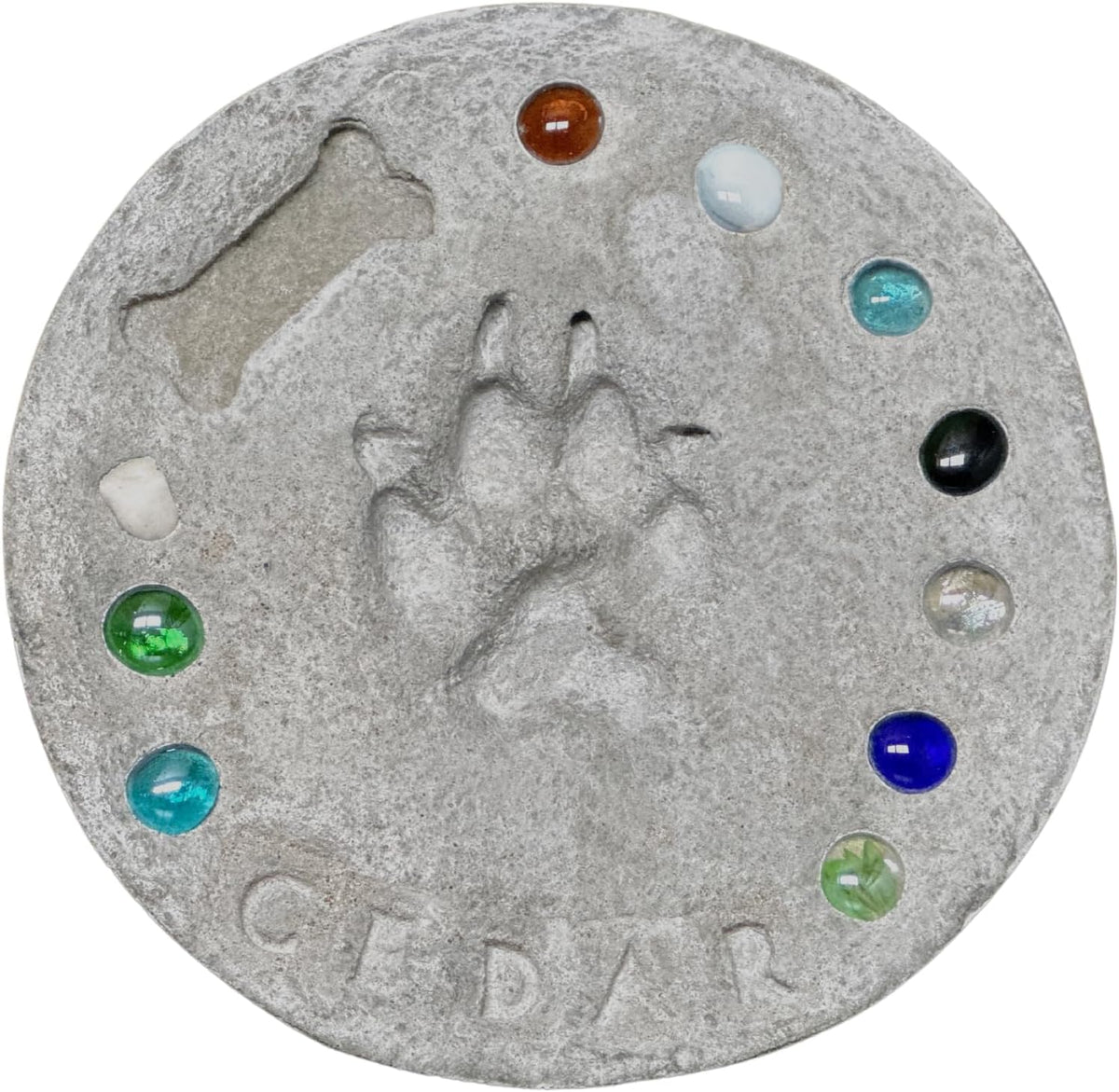 DIY Paw Print Stepping Stone Kit, Pet Memorial Stone, Pet Garden Stone (10 Inch)