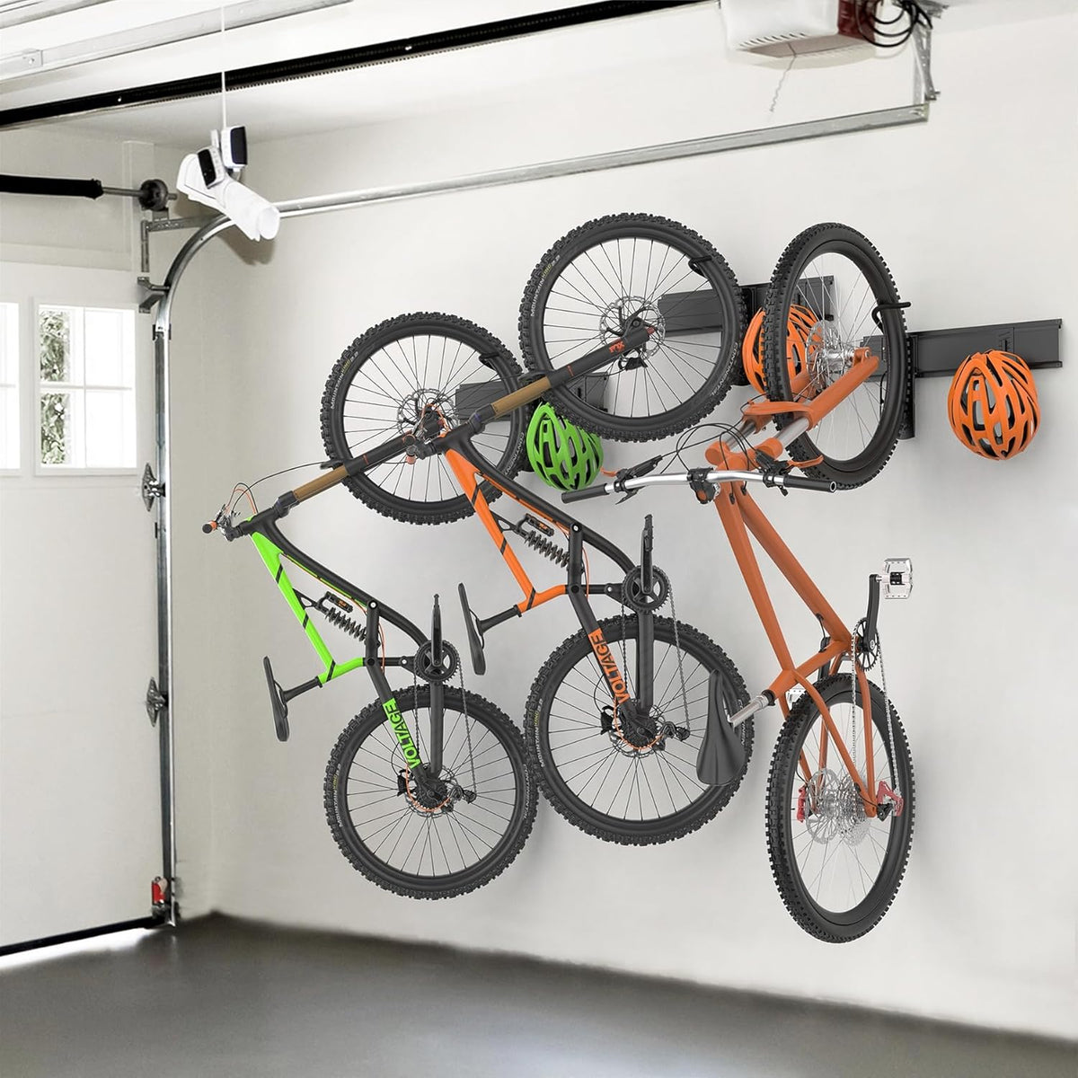 TORACK Wall-mounted Swivel Bike Rack, Garage Vertical Bike Storage Hangers for 5 Bikes Rotating Bike Storage Hooks