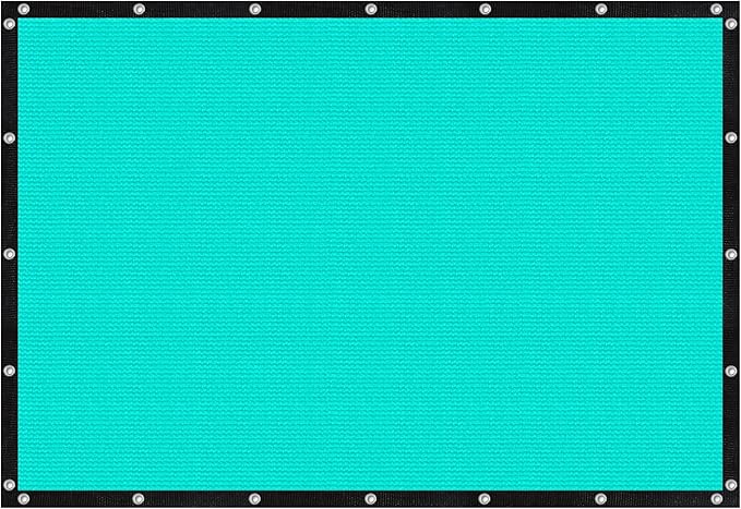 VICLLAX Shade Fabric Sun Shade Cloth with Every 2 FT Grommets for Patio Garden Pergola Cover Canopy 7x21 FT, Turquoise