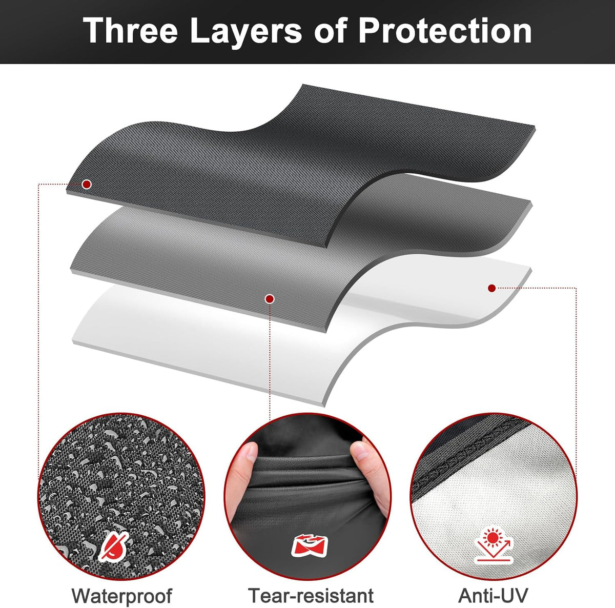 LBTING Grill Cover, 32-inch Heavy Duty 300D Oxford Waterproof Windproof UV Resistant BBQ Gas Grill Cover for Outdoor Barbecue Fit Most Brands Weber, Brinkmann, Char Broil, Holland