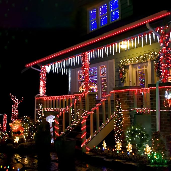 200ft LED Rope Lights Outdoor, 1440 LED Flexible Tube Lights with 8 Modes, Waterproof LED Rope Lighting for Outside, Garden, Patio, Bedroom, Party,Deck, Pool, Fences, Indoor Outdoor Decoration (Red)