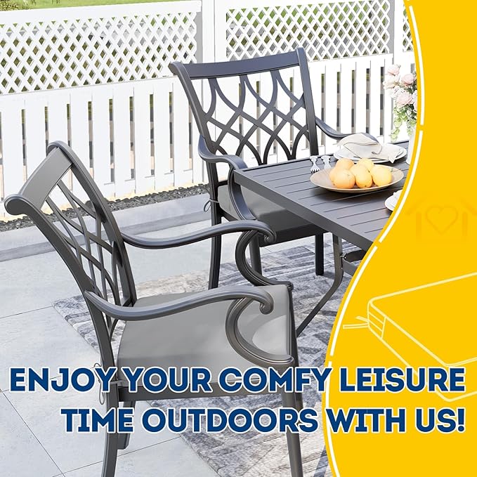 AAAAAcessories Outdoor Seat Cushions for Chairs, Waterproof, Fade-Resistant Patio Furniture Replacement Cushions, 18.5" x 16" x 3", Set of 2, Gray