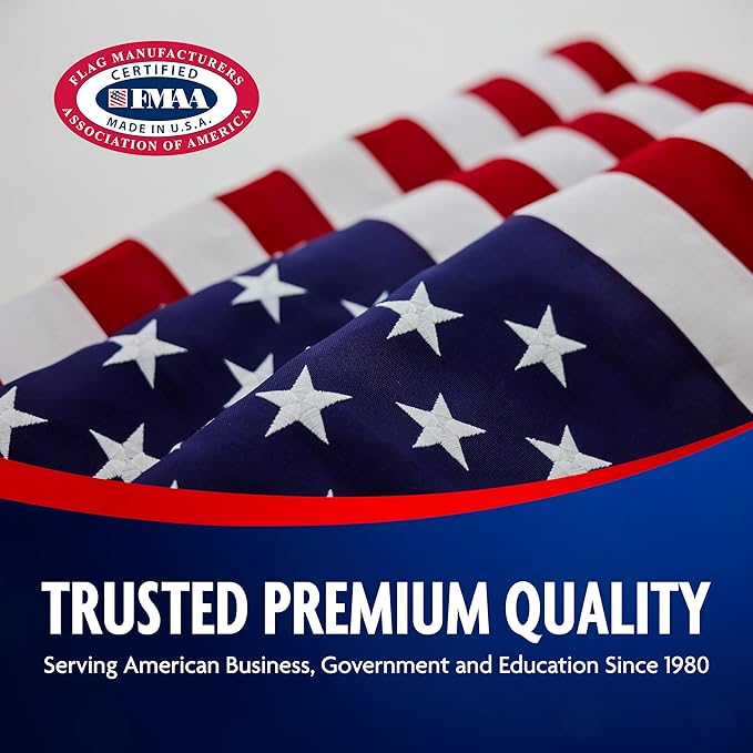 Carrot-Top Patriarch Polyester American Flag for Outside & Inside 3x5 - US Flag, Outdoor, United States Flag Made in USA, Heavy Duty w/Brass Grommets