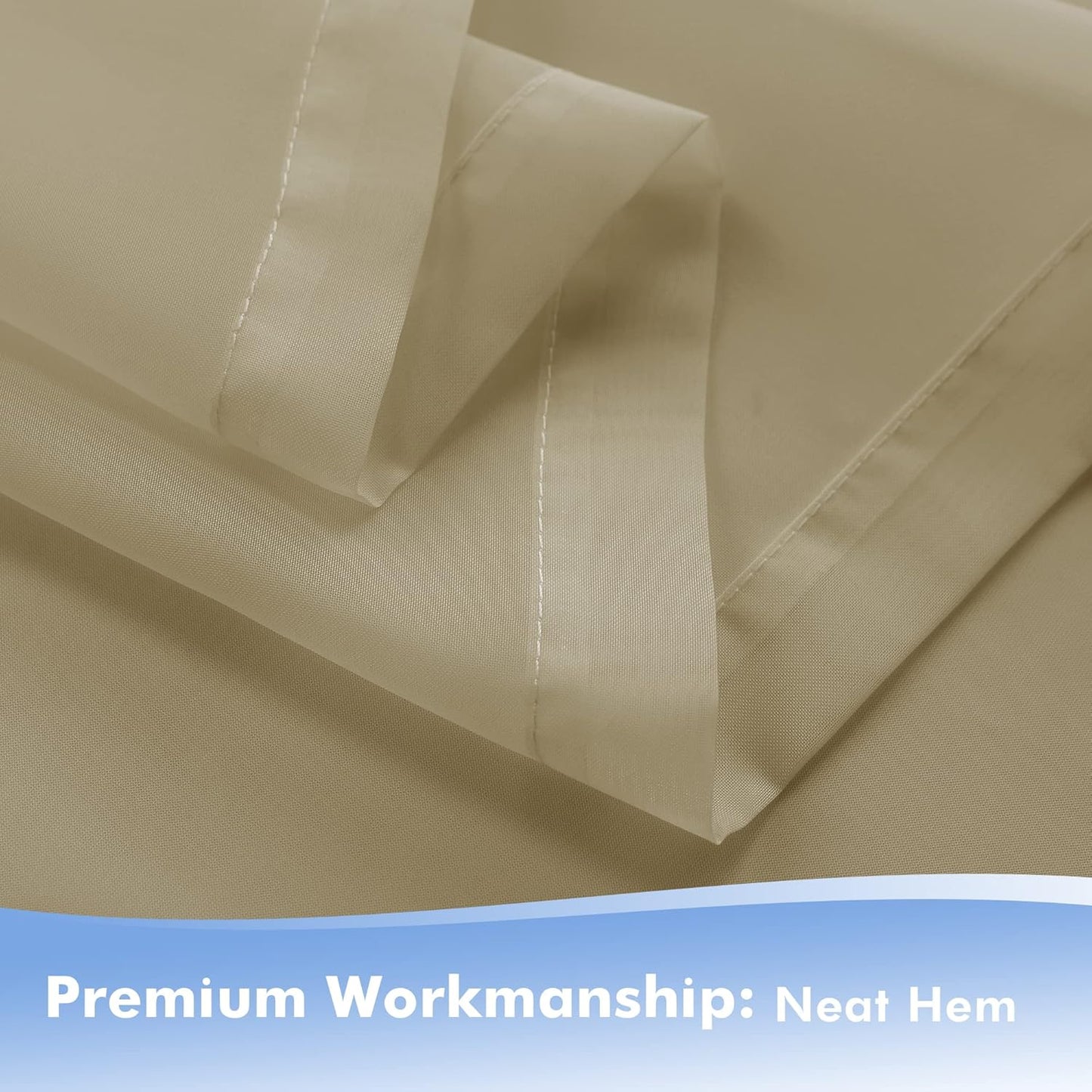 HolidayIdeas Outdoor Sheer Curtains for Patio Waterproof, 4 Panels - 54 x 108 Inch - Light Filtering Voile Outside Curtains Grommet Drapes for Front Porch, Gazebo, Pergola, Backyard, Linen Color