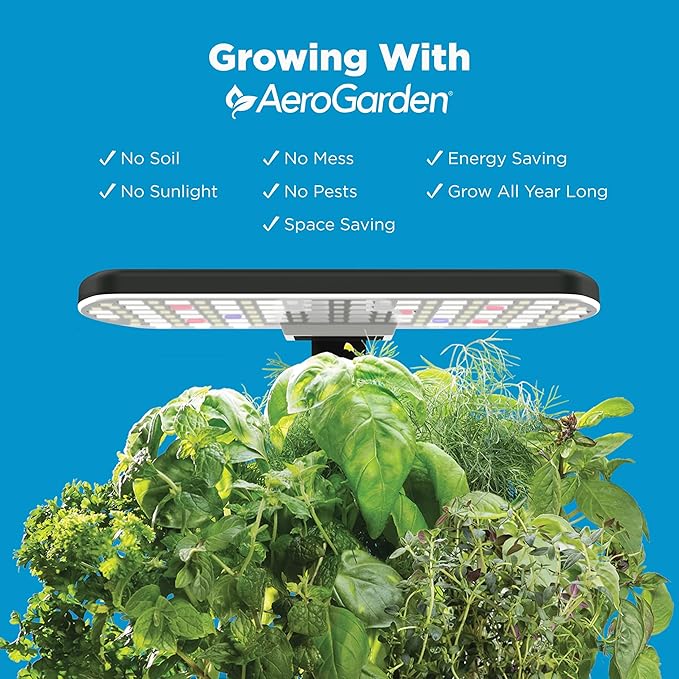 AeroGarden Harvest 2.0, Indoor Garden Hydroponic System with LED Grow Light, Holds up to 6 AeroGarden Pods, Green