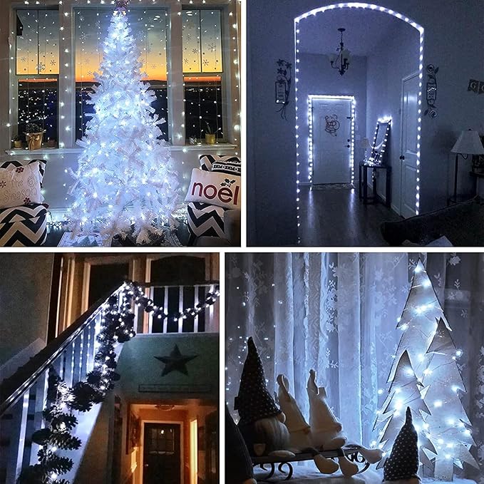 66Ft 200LED Fairy Lights Plug in with Remote, Waterproof String Lights Outdoor & Indoor 8 Modes with Timer, LED Twinkle Lights for Girl's Room Garden Patio Halloween Christmas Decorations (Cool White)