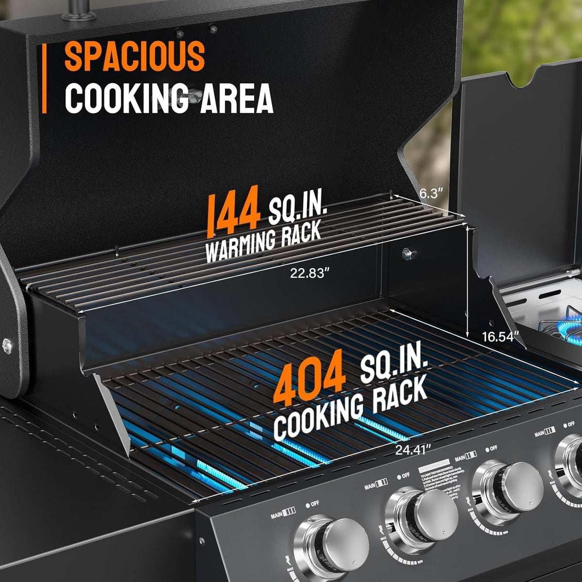 ROVSUN 4 Burner Propane Gas Grill with Side Burner, 58,000BTU BBQ Grills with Enameled Cast Iron Grates, Shelf & Cabinet for Outdoor Garden Patio Backyard Barbecue Cooking