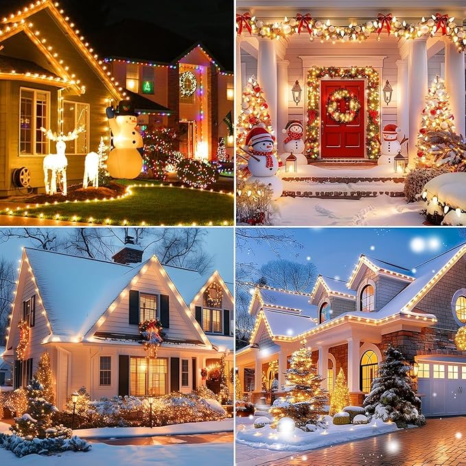 Brightown C9 LED Christmas String Lights, 66ft 100 LED Waterproof Strawberry String Lights, Plug-in Extendable Green Wire Lights String for Outdoor Indoor Outside Patio Wedding Party Decoration