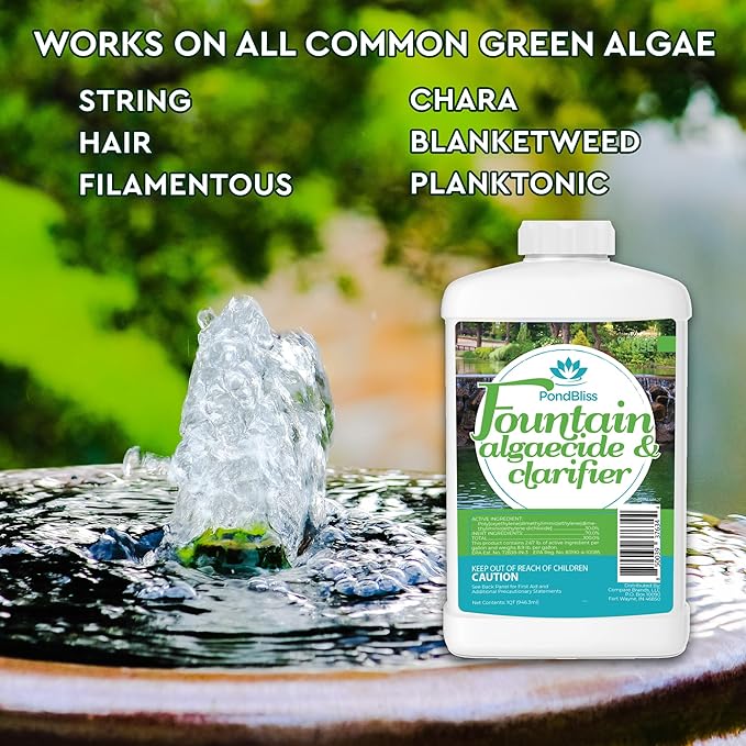 Algaecide for Fountains – Clarify and Controls Algae for Large and Small Fountain (8 oz)