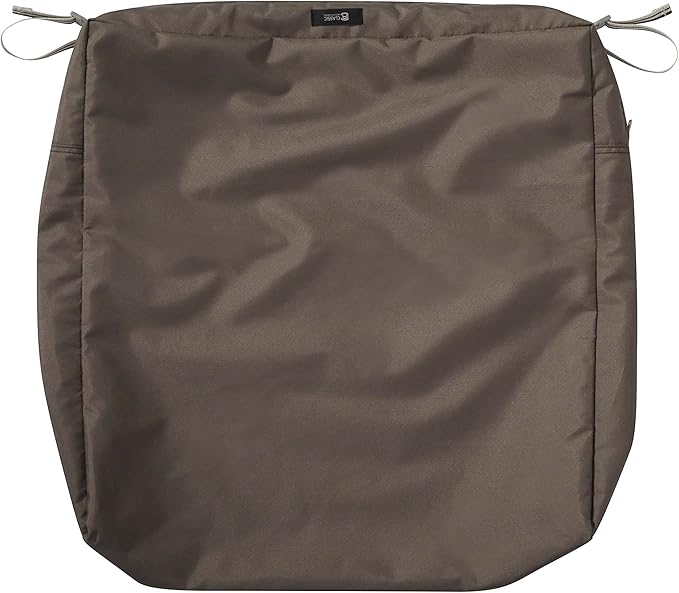 Classic Accessories Ravenna Water-Resistant 21 x 19 x 5 Inch Patio Seat Cushion, Dark Taupe, Patio Loveseat Cushion