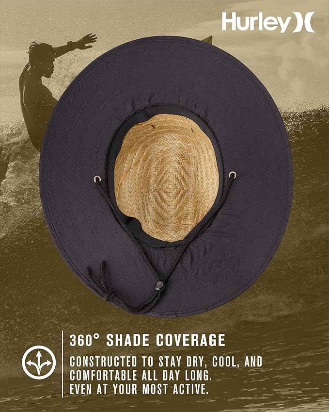 Hurley Men's Straw Hat - Bayside Lifeguard Straw Sun Hat