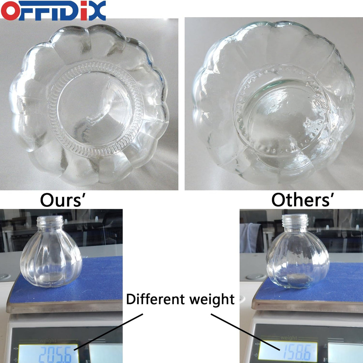 OFFIDIX Transparent Glass Watering Spray Bottle, 6.3 Inches Tall Vintage Style with Bronze Plastic Top Pump One Hand Plant Mister Glass Watering Can Indoor