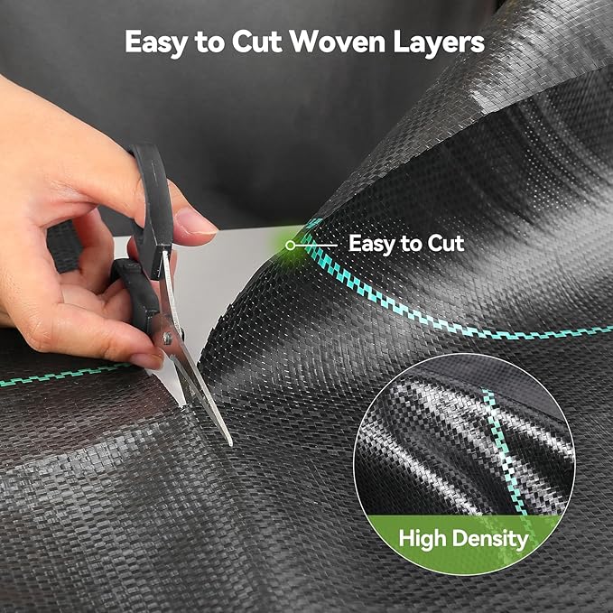 2.6ftx100ft Weed Barrier Landscape 3.2oz Fabric Heavy Duty, Woven Weed Control Cloth, Woven Geotextile Fabric for Underlayment, Gardening Ground, Commercial Driveway Weed Block Cover Mat