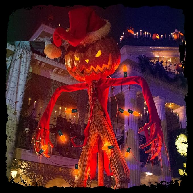 C7 LED Outdoor Halloween Lights 25Ft Orange Christmas String Lights with 27 Shatterproof Orange LED Bulbs, Hanging Outdoor Patio Lights for Christmas Halloween Party Patio Wedding Holiday Decoration