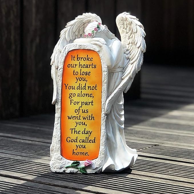 Angel Garden Statues Outdoor Decor, Solar Angel Figurines Lights for Garden Decoration Yard Art Memorial Gifts for Loss of Loved One