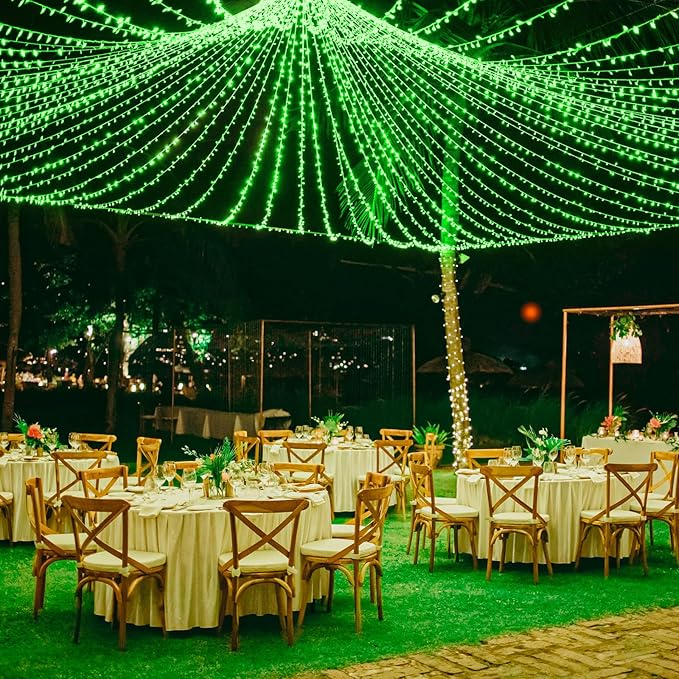 200 LED Green String Lights, 66ft Green Lights Outdoor for St Patricks Day Decorations Clear Wire 8 Modes Waterproof Plug in Twinkle Fairy Light for Indoor Christmas Tree Room Party Decor