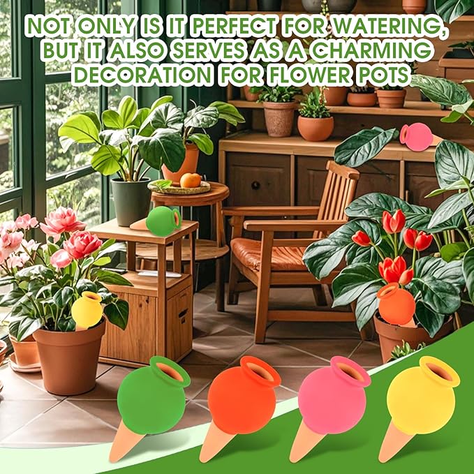 8Pcs Terracotta Plant Watering,Self Watering Spikes Self Watering Planter Insert,Ceramic Automatic Watering Water Seepage Device Suitable for Garden Decoration Plant Accessories