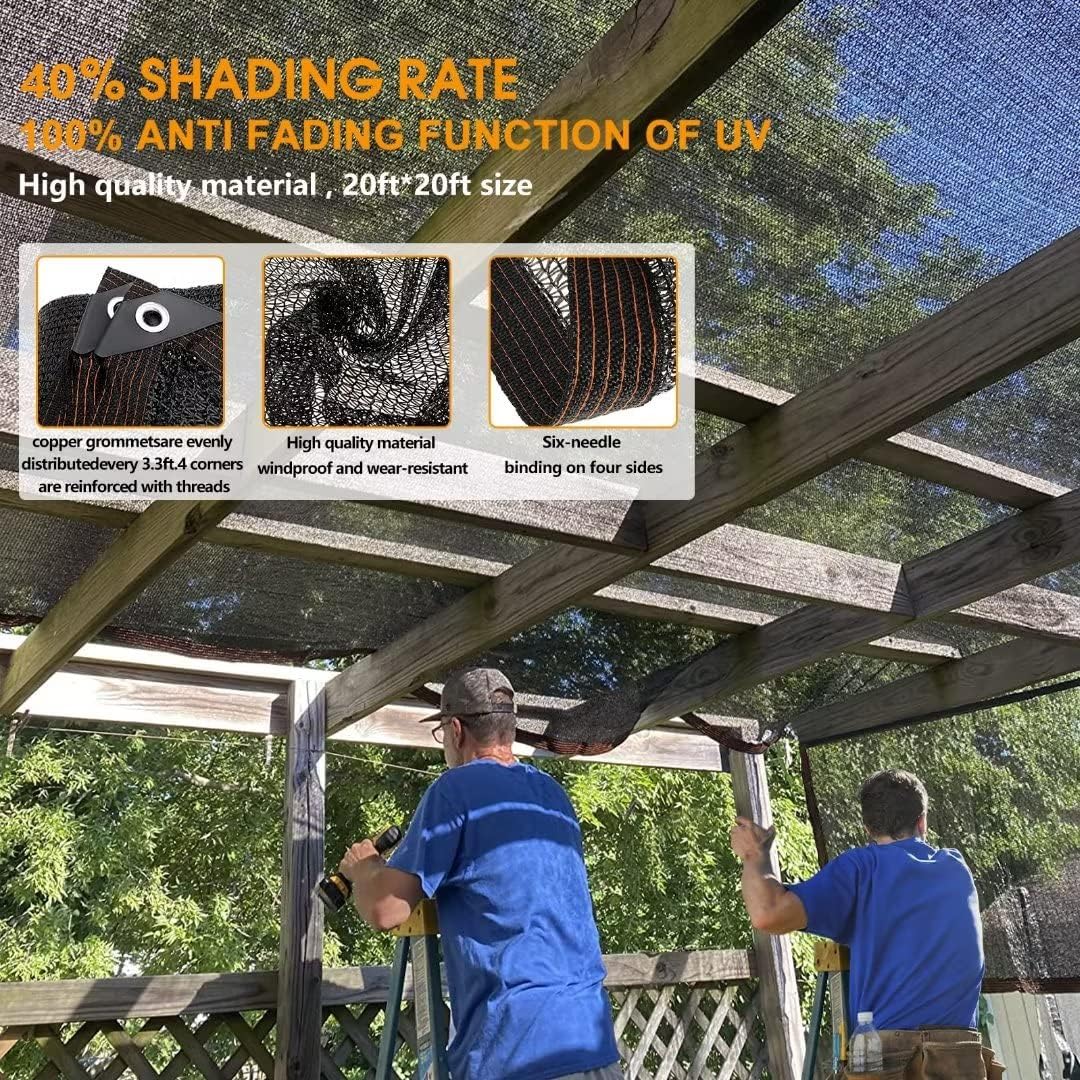 QLOFEI Shade Cloth for Patio, 40-50% Sunblock Mesh Tarp Shade Cloth with Grommets, Anti-UV Shade Neting Cover for Garden Kennel Chicken Coop Pergola Greenhouse Plants Cover, 4x10 FT