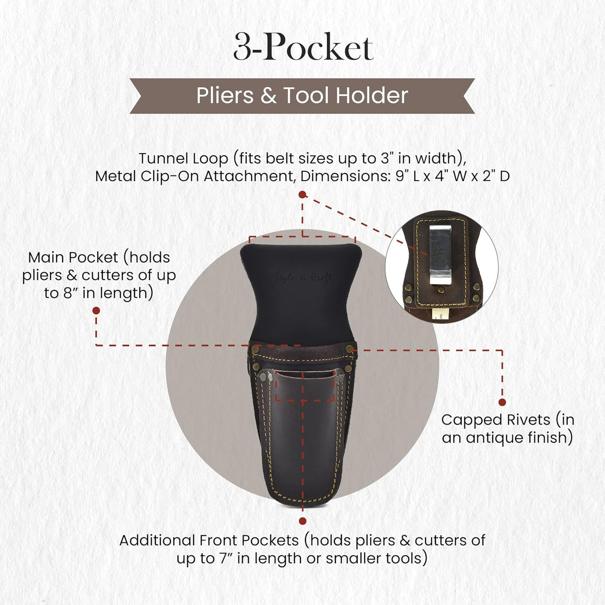 Style n Craft 9-Pocket Carpenter’s Nail and Tool Pouch