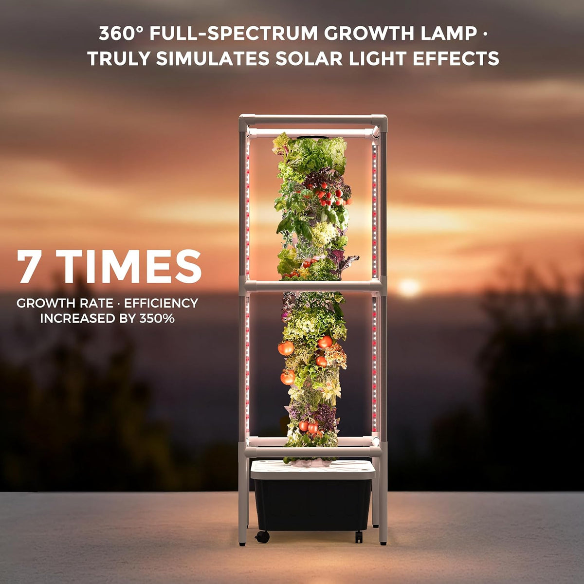 SJZX Hydroponic Growing System Kit - 70 Pods Large Vertical Hydroponics Tower with 8 Full-Spectrum 360° LED Grow Lights, 14-Tier Smart Indoor Herb Garden for Kitchen Office Winter Balcony Planting
