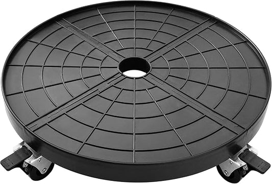 16 Inch Plant Caddy with Wheels Outdoor Indoor, Large Rolling Plant Stand for 500lb Heavy Duty Flower Pots, Round Plant Rollers Lockable Potted Planter Dolly, Black