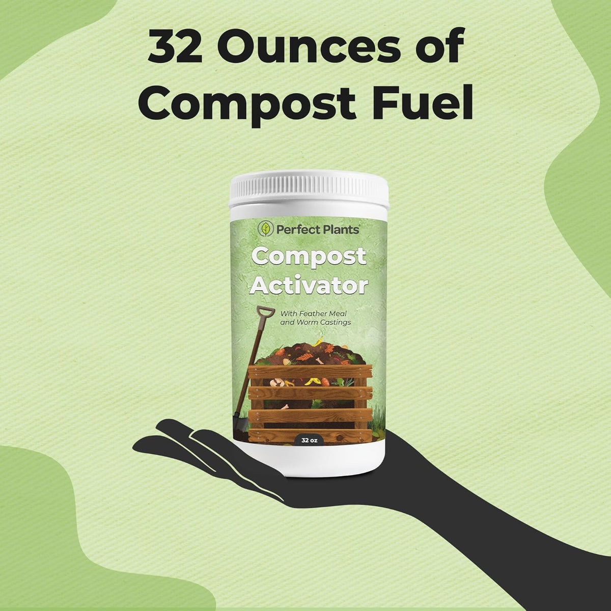 Compost Activator by Perfect Plants | Boosts Microorganisms & Adds Organic Fertilizer | for Use in Composter Tumblers, Machine Bins, or Turners | Fermented Bran with Microbial Inoculant (32 oz)