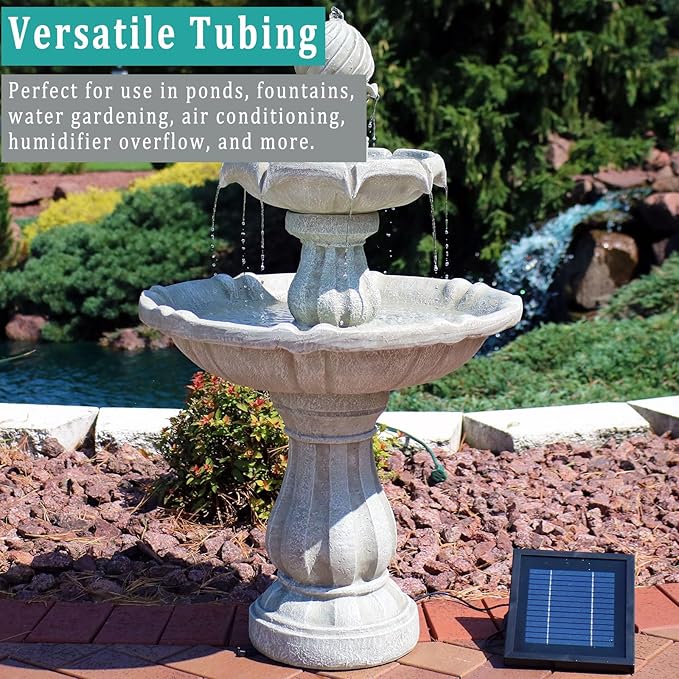 Black Vinyl Tubing 1/2” ID × 5/8” OD - 100 Feet PVC Flexible Plastic Tube Hybrid Hose, Transfer Water Air Oil for Pond Fountain Garden, Non-toxic and BPA free