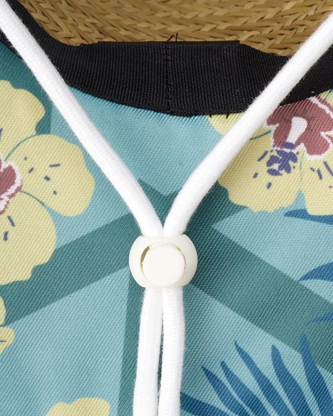 Hurley Women's Straw Hats - Real Straw Hat Medium Brim and Adjustable Chin Strap